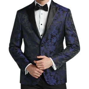 BLUE AND BLACK SLIM FIT DINNER JACKET